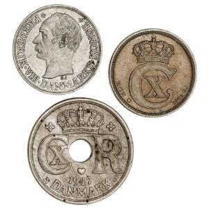 10 øre 1911, 1922, 1947, H 5, 13, 26B. 3