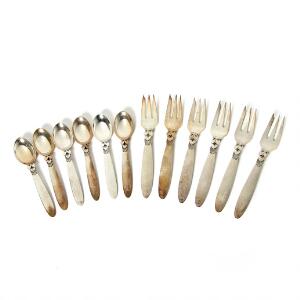 Gundorph Albertus Kaktus. Bestikdele af sterlingsølv. Georg Jensen efter 1945. Samlet vægt 252 gr. 12
