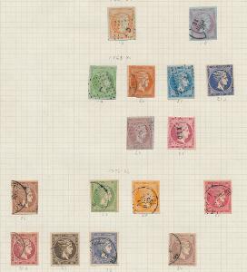 Grækenland. 1861-1950´erne. Samling på albumblade med bedre iblandt, bl.a. flere Hermedhoveder m.m. Se fotoudsnit