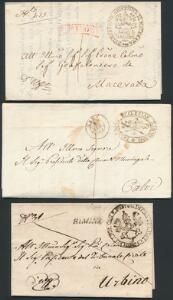 Italien. Kirkestaten. Ca. 1850. 3 gamle breve.