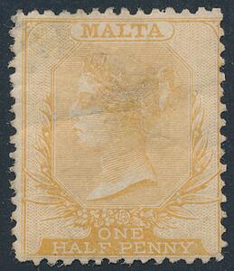 Malta. 1860. Victoria, 12 d. gulbrun. Ubrugt. Let fold. AFA 6500
