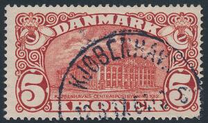 1915. 5 kr. Posthus, brunrød. Vm.IV. Pænt stemplet. AFA 1300