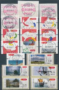 2000-2010. 18 LUXUS-stemplede frankeringsetiketter.