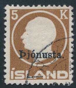 1922. Fr.VIII, 5 kr. brun. Stemplet. AFA 1800