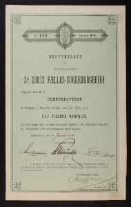 Dansk Vestindien. 1878. 1000 kroners AKTIE fra St. Croix Fælles-Sukkerkogerier med flere underskrifter. Sjælden.