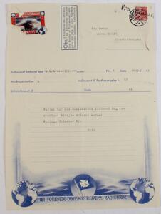 1934. RADIO-brev, sendt som Skibs-brev, med liniestempel Fra Aalborg.