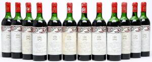 12 bts. Château Mouton Rothschild, Pauillac. 1. Cru Classé 1966 Owc.