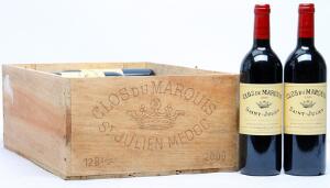 10 bts. Clos du Marquis, 2wine Château Léoville-Las- Cases 2000 A hfin. Owc.