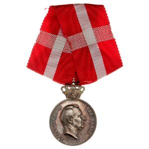 Frederik IX, belønningsmedaille, sølv med krone og bånd, type 1, LS 2-209