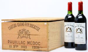 12 bts. Château Grand Puy Ducasse, Pauillac. 5. Cru Classé 1982 AB ts. Owc.