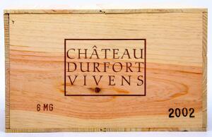 6 bts. Mg. Château Durfort Vivens, Margaux. 2. Cru Classé 2002 A hfin. Owc.