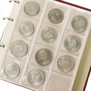 Mexico, album med 10 sider specialsamling sølv- og kobbermønter, 20. århundrede