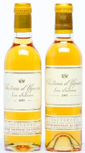 1 bt. ½. Château dYquem, Sauternes. 1. Grand Cru Classé 1995 A hfin.  etc. Total 2 bts.