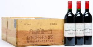 12 bts. Château Lynch Bages, Pauillac. 5. Cru Classé 1989 A hfin. Owc.