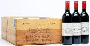 12 bts. Château Lynch Bages, Pauillac. 5. Cru Classé 1989 A hfin. Owc.