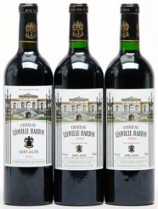 2 bts. Château Léoville Barton, Saint - Julien. 2. Cru Classé 2000 A hfin.  etc. Total 3 bts.