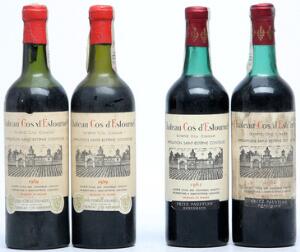 2 bts. Château Cos d Estournel, Saint - Estephe. 2. Cru Classé 1959 C ms.  etc. Total 4 bts.