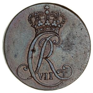 Christian VII, Poppenbüttel, sechsling 1787, H 46, smuk mønt med lidt møntskær