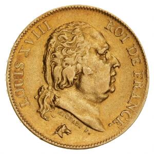 Frankrig, Louis XVIII, 1814-1824, 40 Francs 1818W, Lille, F 536
