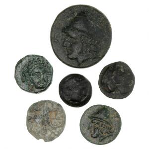 Antikkens Grækenland, Troas, 6 kobbermønter, 4.-3. århundrede f.Kr.