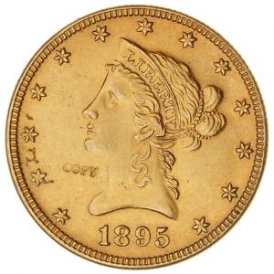 USA, 10 dollar 1895, KM 102, KOPI i 18 kt. Au, 16,8 g, indslået COPY