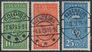 1929. Kræftmærker. PRAGT-stemplet sæt.