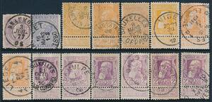 Belgien. 1869-1905. Leopold. Planche med høje værdier.