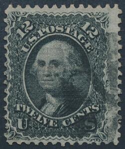 USA. 1861. Washington. 12 c. sort. MED GRILL 11x13 mm. Scott 90  400