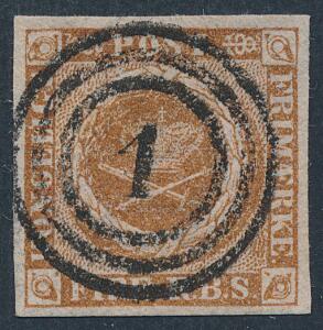 1854. 4 RBS Thiele III, gulbrun. Pragteksemplar