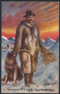 USA. 1909. Postkort med motiv af R. E. Perry på Nordpolen.