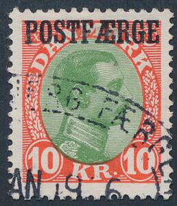 1930. Chr.X, 1o kr. rødgrøn. Pænt stemplet eksemplar