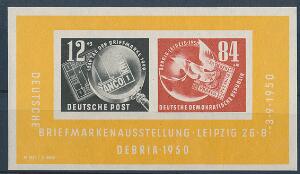 DDR. 1950. Debria miniark. Postfrisk. AFA 1500