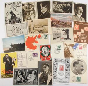 Tysk Rige. Parti med 52 propaganda-kort fra det tredje Rige. Flere med stempler og frimærker på bagsiden.