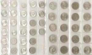Samling af mønter fra Argentina, Chile, Cuba, Den Dominikanske Republik og Haiti, i alt 227 stk. i varierende kvalitet med en del sølvmønter iblandt