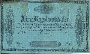 5 Rigsbankdaler 1835, nr. 9291605, Sieg 75, Pick A58, DOP 68