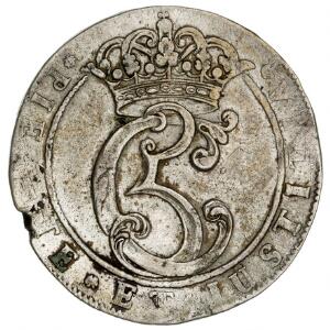 Christian V, 4 mark  krone  1671, H 67A, S 17, Aagaard 4, blanketfejl