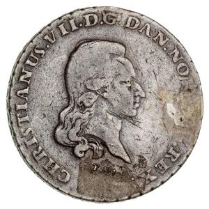Christian VII, Altona, speciedaler 1799 Gianelli, H 39E, monteringsspor, bedre årstal