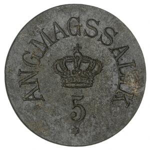 Grønland, Angmagssalik, 5 øre u. år 1894-1926, Sieg 38, enkelte hvide pletter