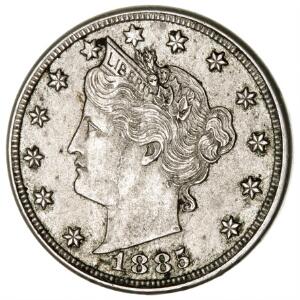 USA, 5 cents 1885, KM 112 sjælden