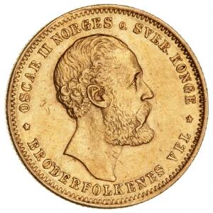 Norge, Oscar II, 20 kroner  5 sp. daler 1874, NM 1