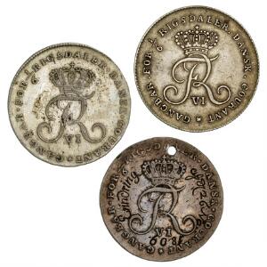 Frederik VI, 16 rigsdaler 1808 Offermark, H 6, i alt 3 stk. hvoraf 1 stk. er en kopi og 1 stk. lavet som love token