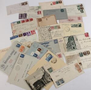 Italien. BREVE. Lot med 24 breve fra 1890-1950´erne.