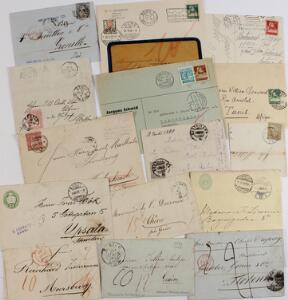 Schweiz. BREVE. Lot med 40 gamle breve fra 1840-1930´erne.