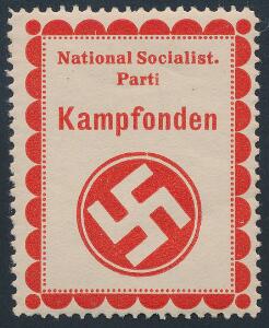 D.N.S.A.P. National Socialist. Parti Kampfonden. Sjælden postfrisk propaganda-mærkat.