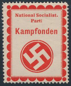 D.N.S.A.P. National Socialist. Parti Kampfonden. Sjælden postfrisk propaganda-mærkat.