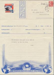 1934. Radio-brev med skibsstempel Fra Aalborg.