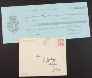1938. Grønlands Styrelse. Brev med Anvisning, dateret Julianehaab d. 25 Novbr. 1938.