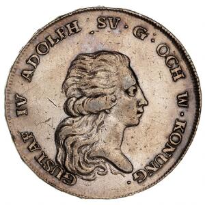 Sverige, Gustav IV Adolf, Riksdaler 1794, SM 23, renset