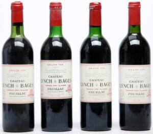 1 bt. Château Lynch Bages, Pauillac. 5. Cru Classé 1982 AB ts.  etc. Total 4 bts.