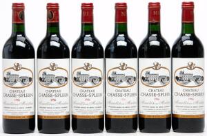 6 bts. Château Chasse-Spleen, Moulis-En-Medoc 1986 A-AB bn. Owc.